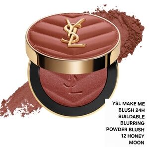 YSL MAKE ME BLUSH 24H BUILDABLE BLURRING POWDER BLUSH 12 HONEY MOON. NEW